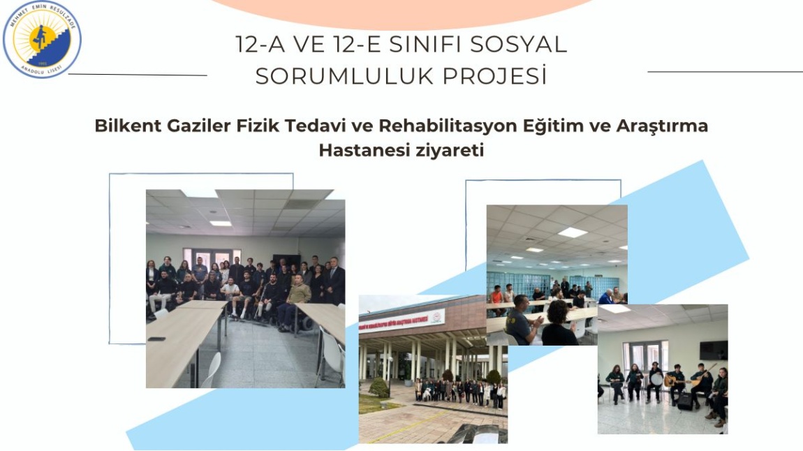 12/A VE 12/E SINIFI SOSYAL SORUMLULUK PROJESİ